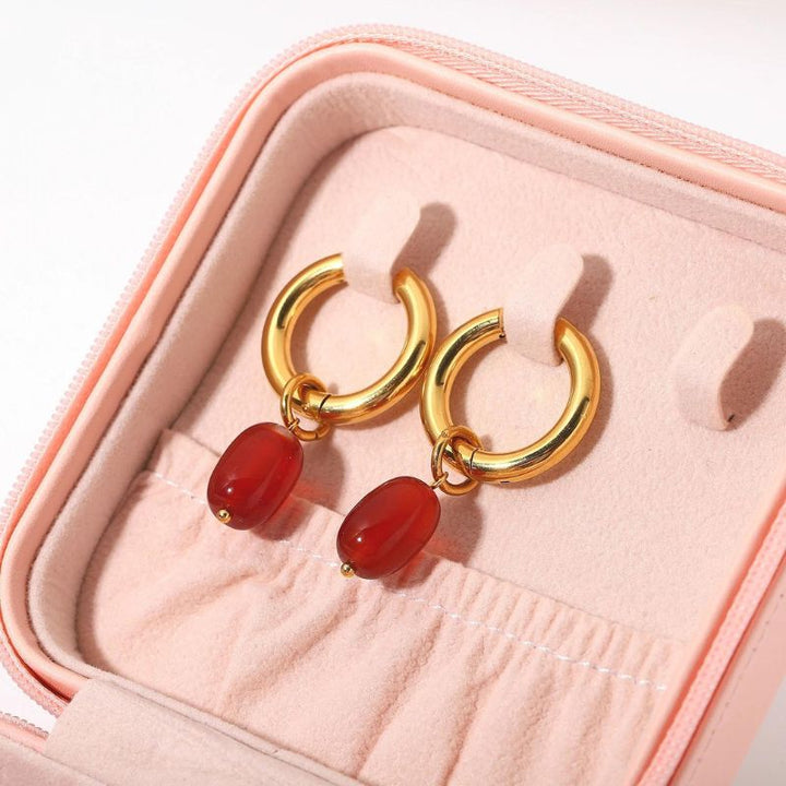 Onyx Hoop Earrings