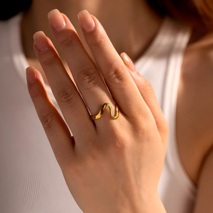 Gold Wave Ring