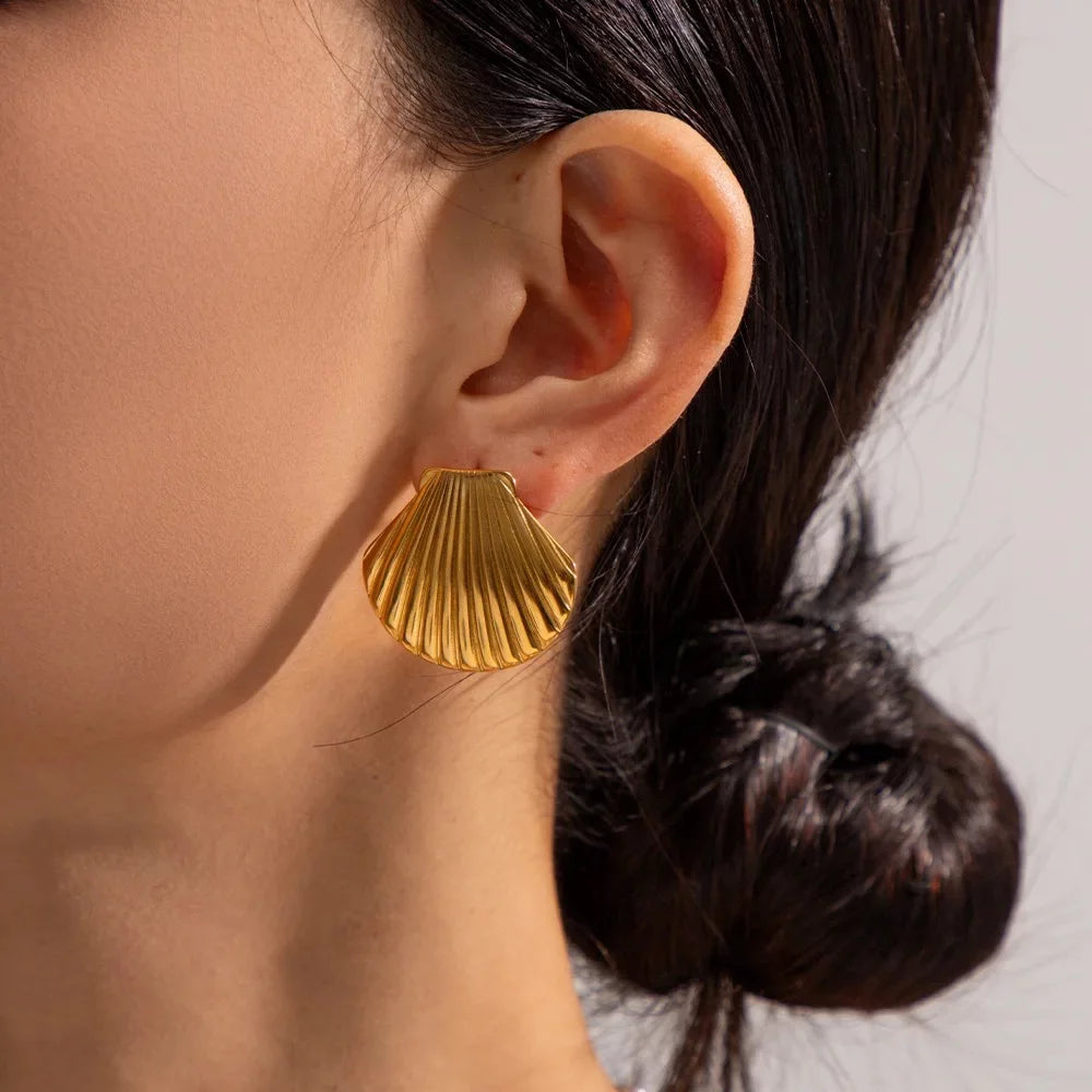 Gold Shell Earrings