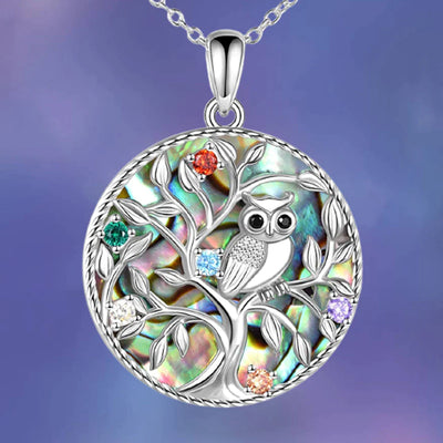 Owl "Tree of Life" Crystal Necklace