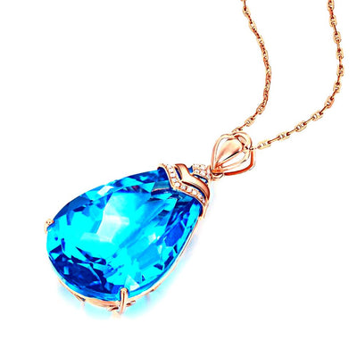 Blue Topaz Drop Necklace