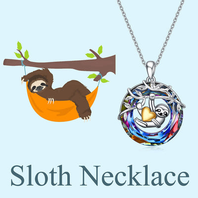 “Slow Down Be Happy” Sloth Necklace