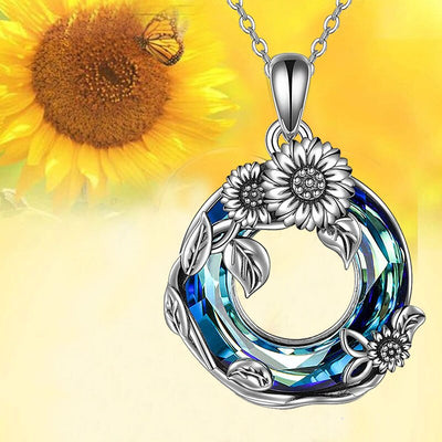 "My Sunshine" Crystal Sunflower Necklace