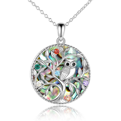 Owl "Tree of Life" Crystal Necklace